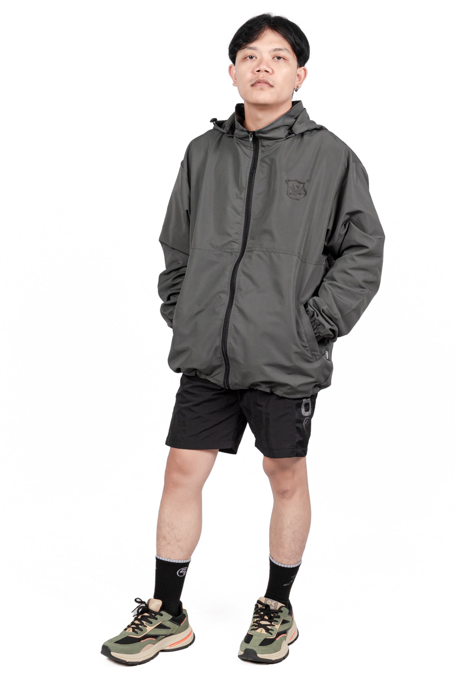 Inspired27 - Jacket Windbreaker Extrude Foldable | Dark Grey