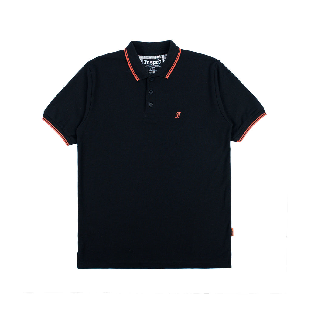 Inspired27 Polo Shirt - Root PL Stripe Or | Black