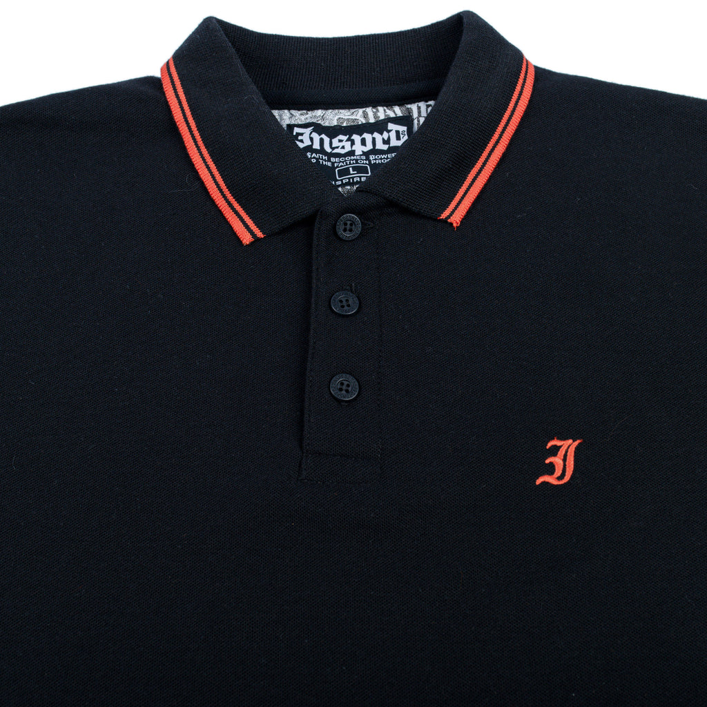 Inspired27 Polo Shirt - Root PL Stripe Or | Black
