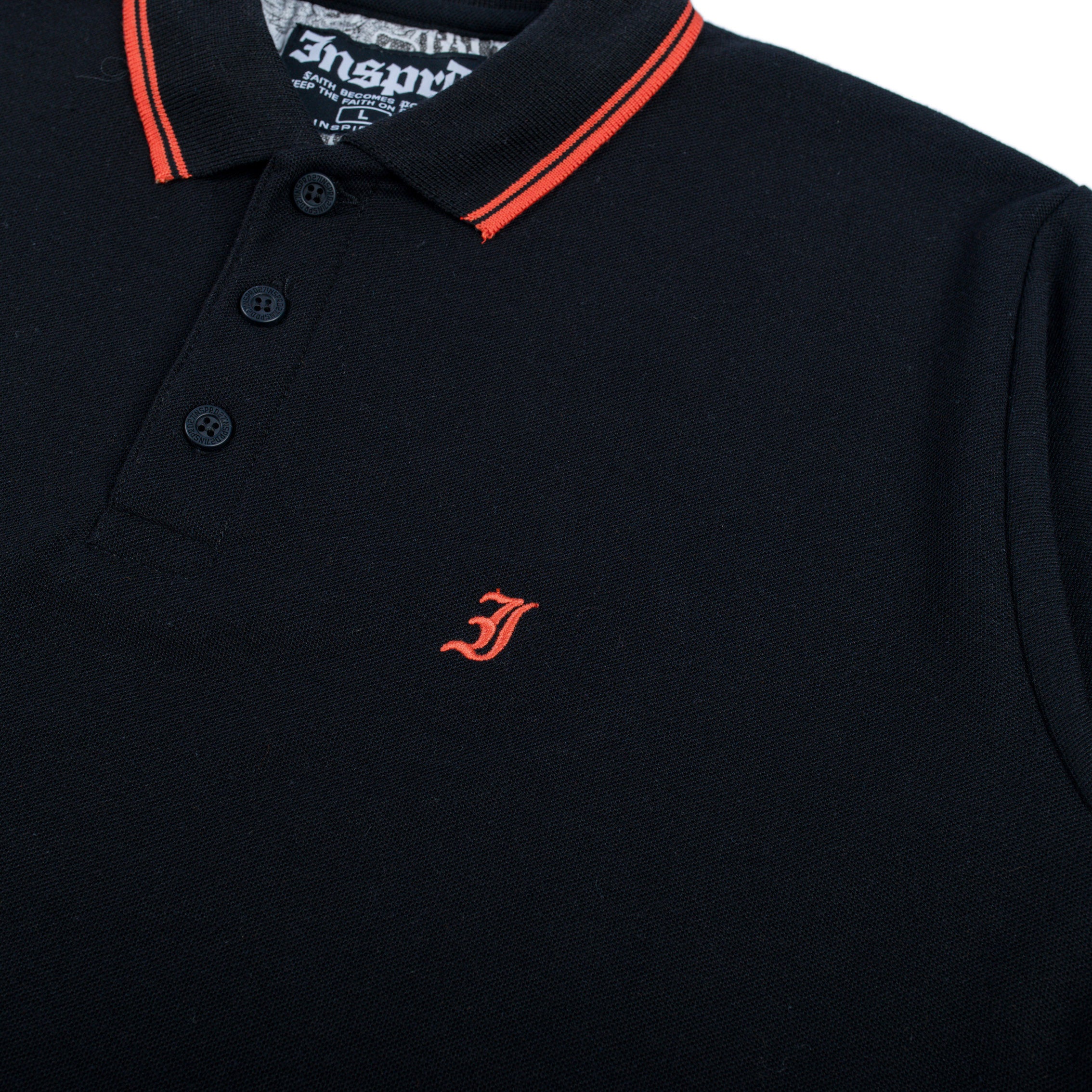 Inspired27 Polo Shirt - Root PL Stripe Or | Black