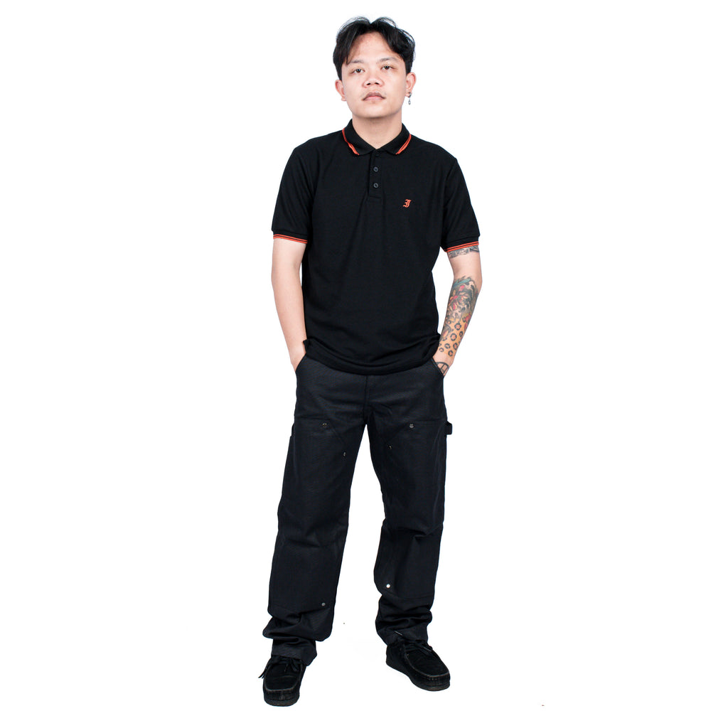 Inspired27 Polo Shirt - Root PL Stripe Or | Black